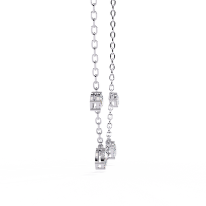 Dazzling Dewdrop Dangle Necklace In Gold - 1.45 Ct Oval Diamonds