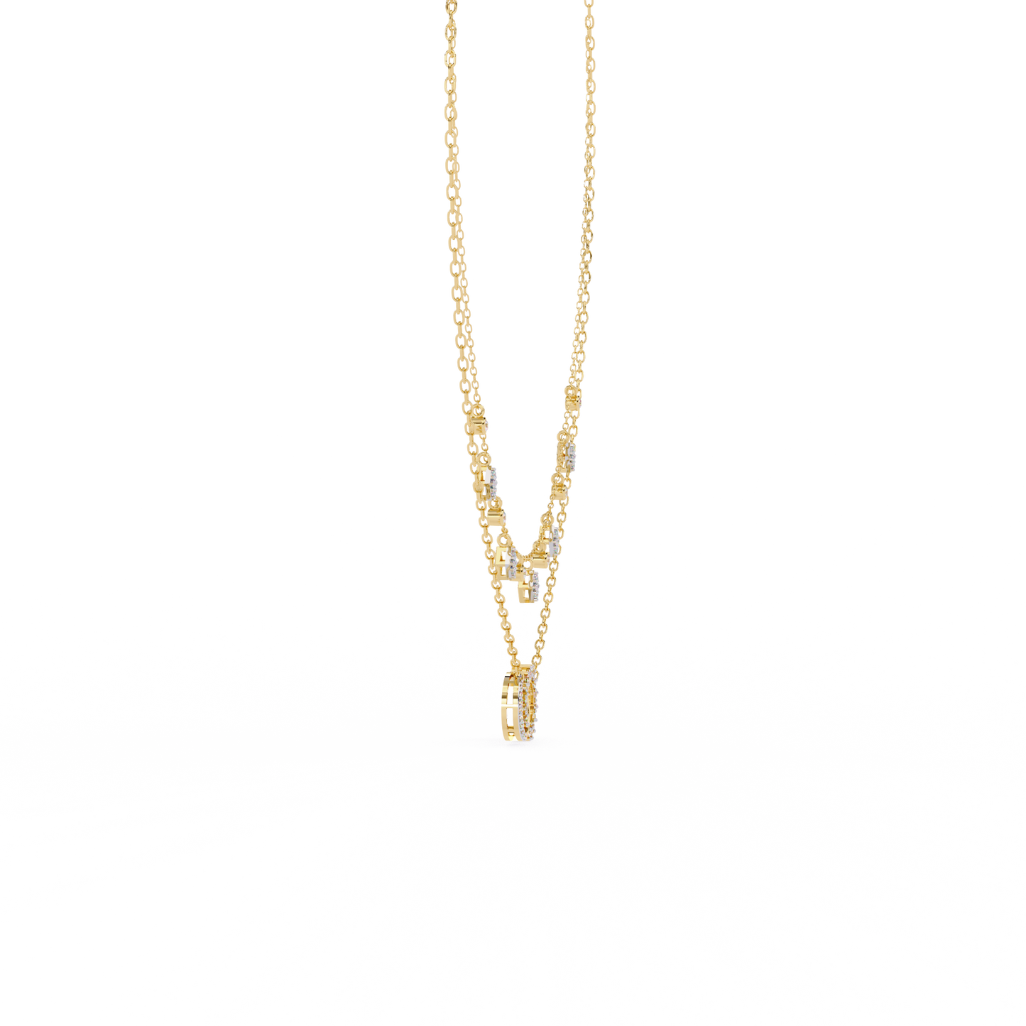 The Eternal Bond Interlocking Layered Necklace In Gold - 0.28 Ct Round Diamonds