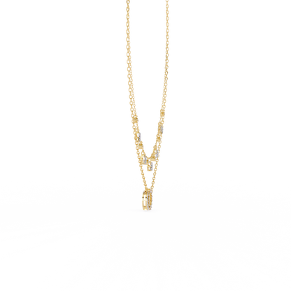 The Eternal Bond Interlocking Layered Necklace In Gold - 0.28 Ct Round Diamonds