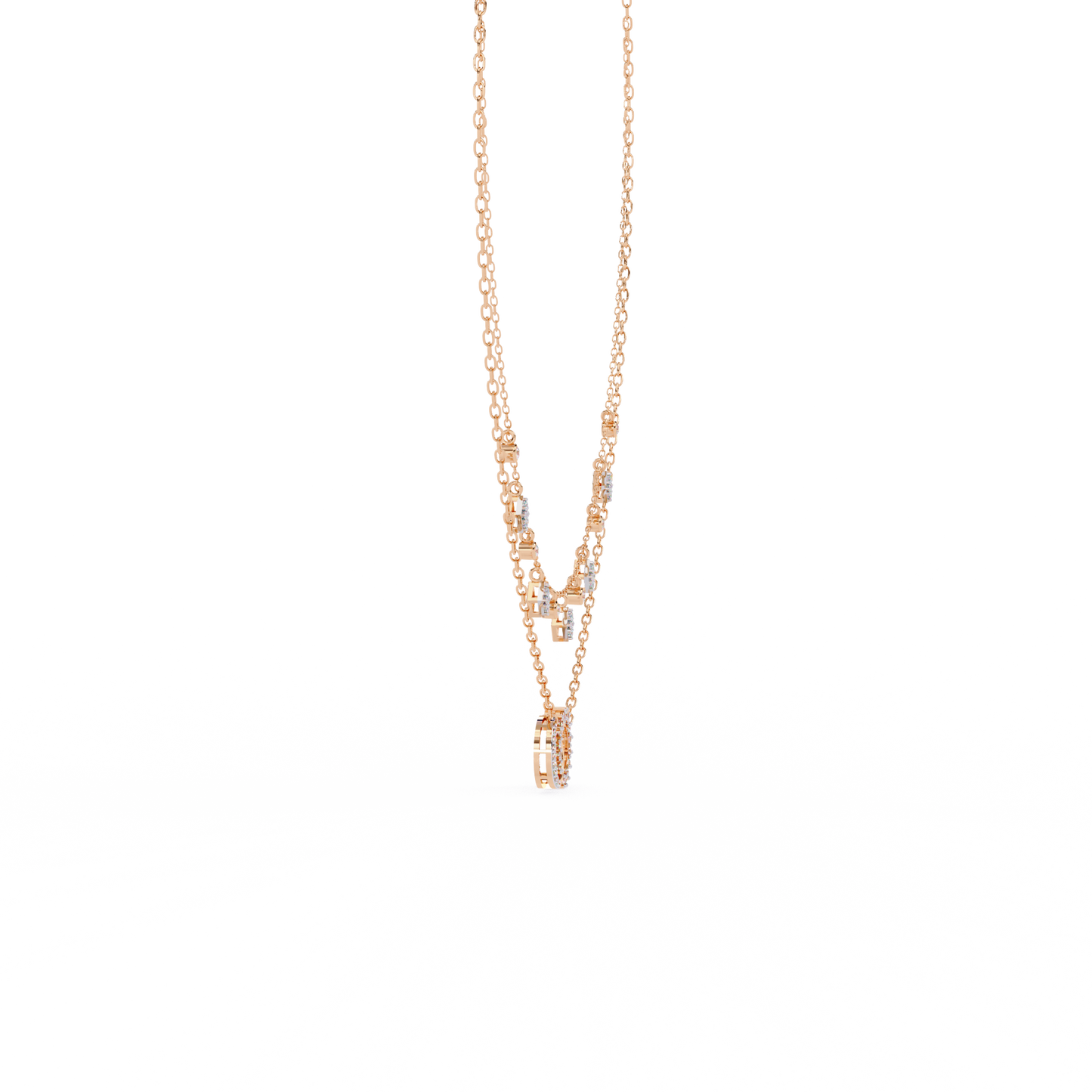 The Eternal Bond Interlocking Layered Necklace In Gold - 0.28 Ct Round Diamonds