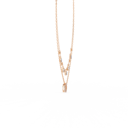 The Eternal Bond Interlocking Layered Necklace In Gold - 0.28 Ct Round Diamonds