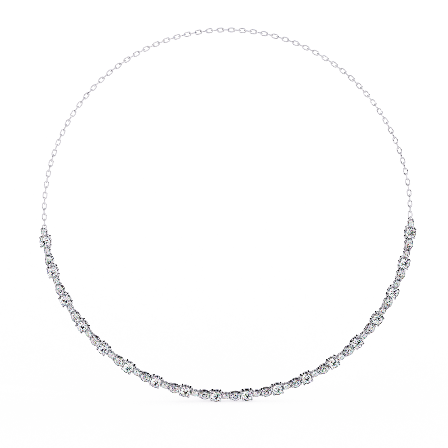 "The Classic Sparkle" Diamond-Accented Gold Riviera Necklace - 3.25 Ct