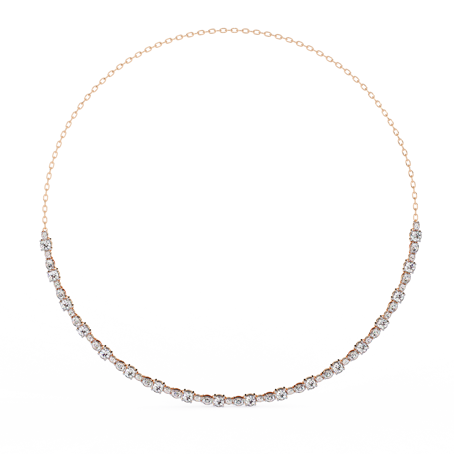 "The Classic Sparkle" Diamond-Accented Gold Riviera Necklace - 3.25 Ct
