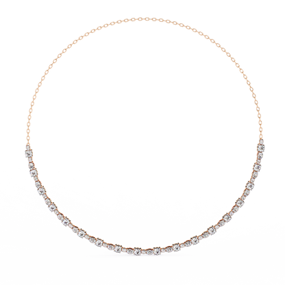 "The Classic Sparkle" Diamond-Accented Gold Riviera Necklace - 3.25 Ct
