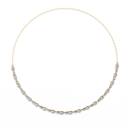 "The Classic Sparkle" Diamond-Accented Gold Riviera Necklace - 3.25 Ct