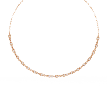 "The Classic Sparkle" Diamond-Accented Gold Riviera Necklace - 3.25 Ct