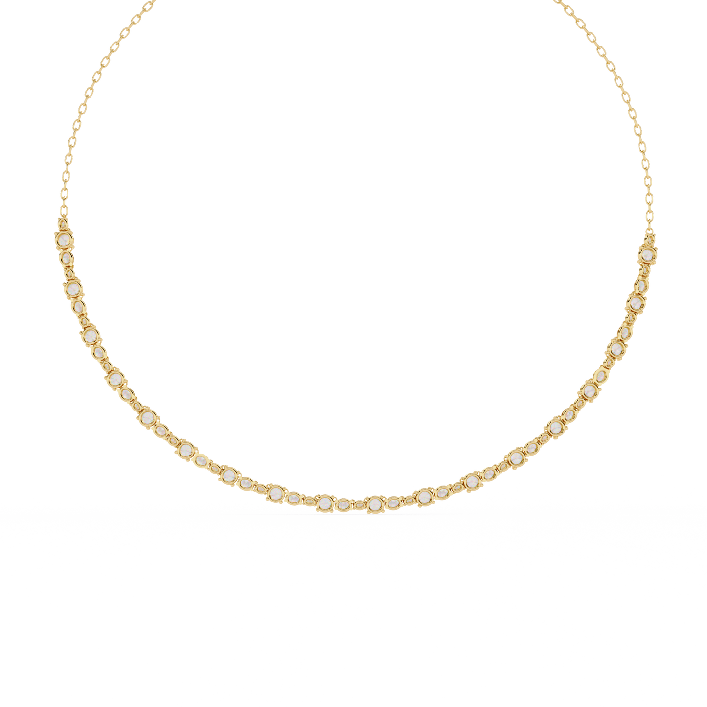 "The Classic Sparkle" Diamond-Accented Gold Riviera Necklace - 3.25 Ct