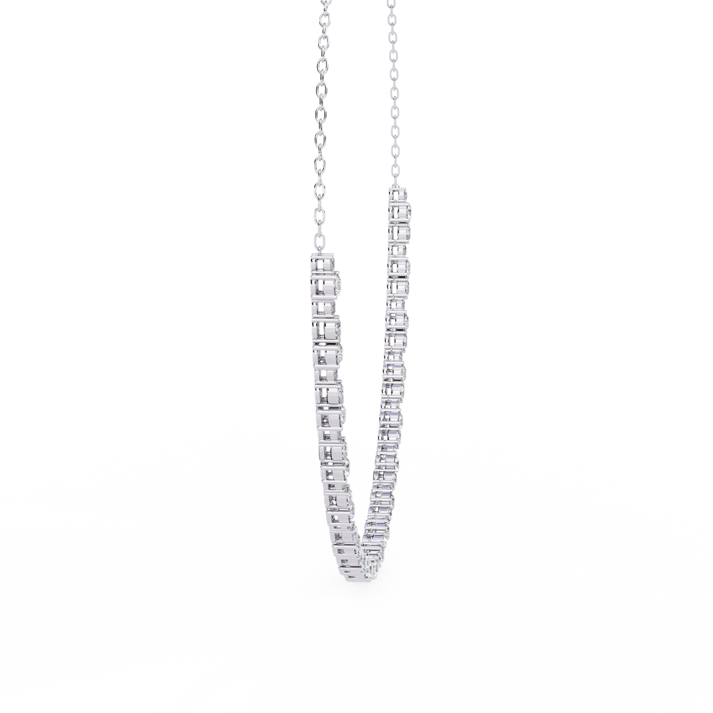 "The Classic Sparkle" Diamond-Accented Gold Riviera Necklace - 3.25 Ct
