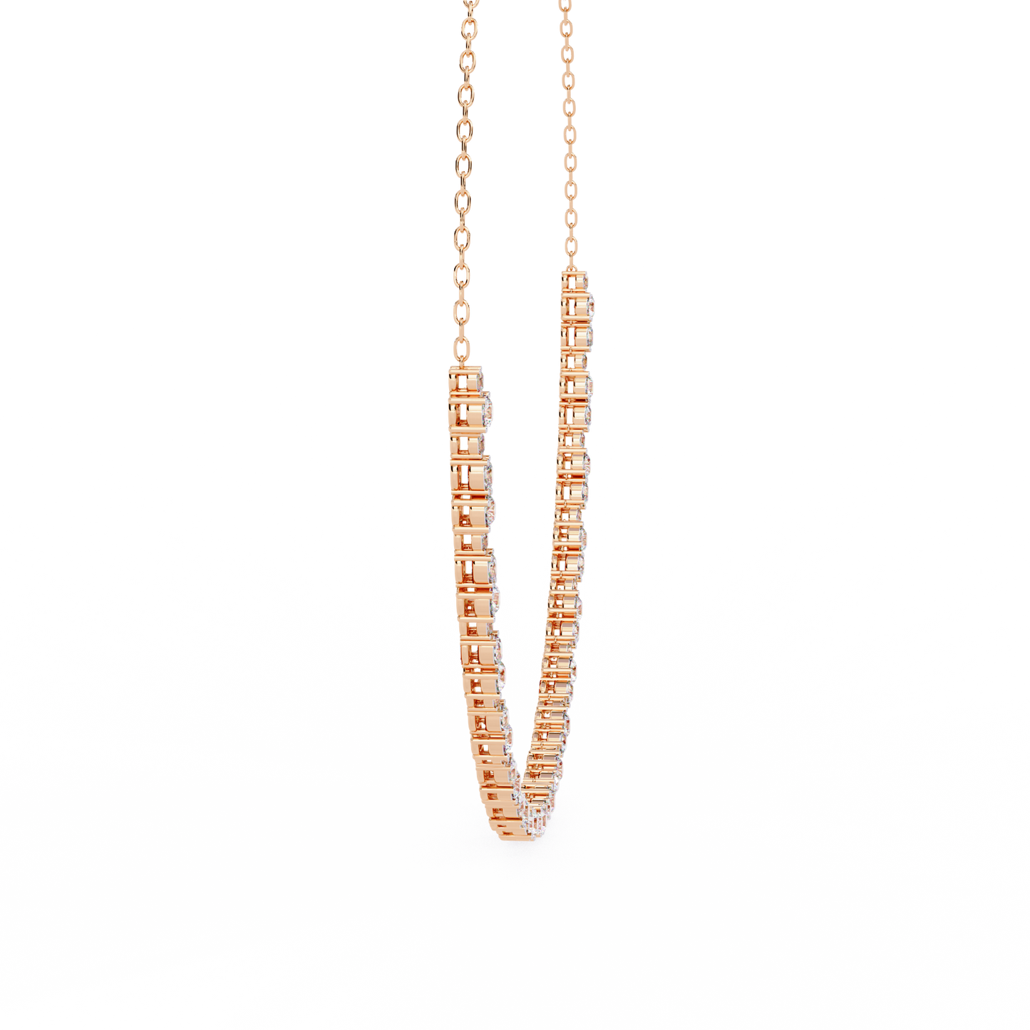 "The Classic Sparkle" Diamond-Accented Gold Riviera Necklace - 3.25 Ct