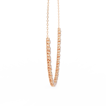 "The Classic Sparkle" Diamond-Accented Gold Riviera Necklace - 3.25 Ct
