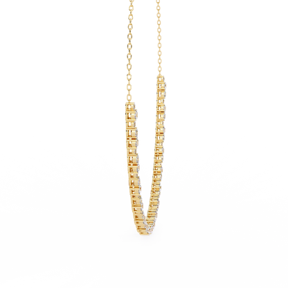 "The Classic Sparkle" Diamond-Accented Gold Riviera Necklace - 3.25 Ct