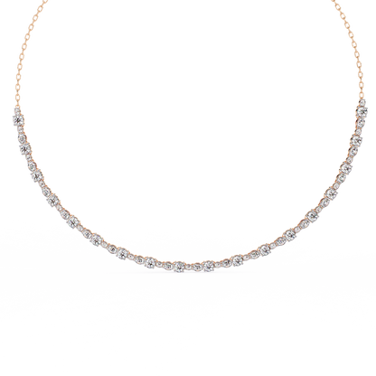 "The Classic Sparkle" Diamond-Accented Gold Riviera Necklace - 3.25 Ct