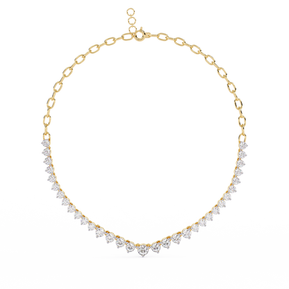 "The Waterfall Cascade" Gold Necklace - 1.29 Graduated Round Cut Diamonds