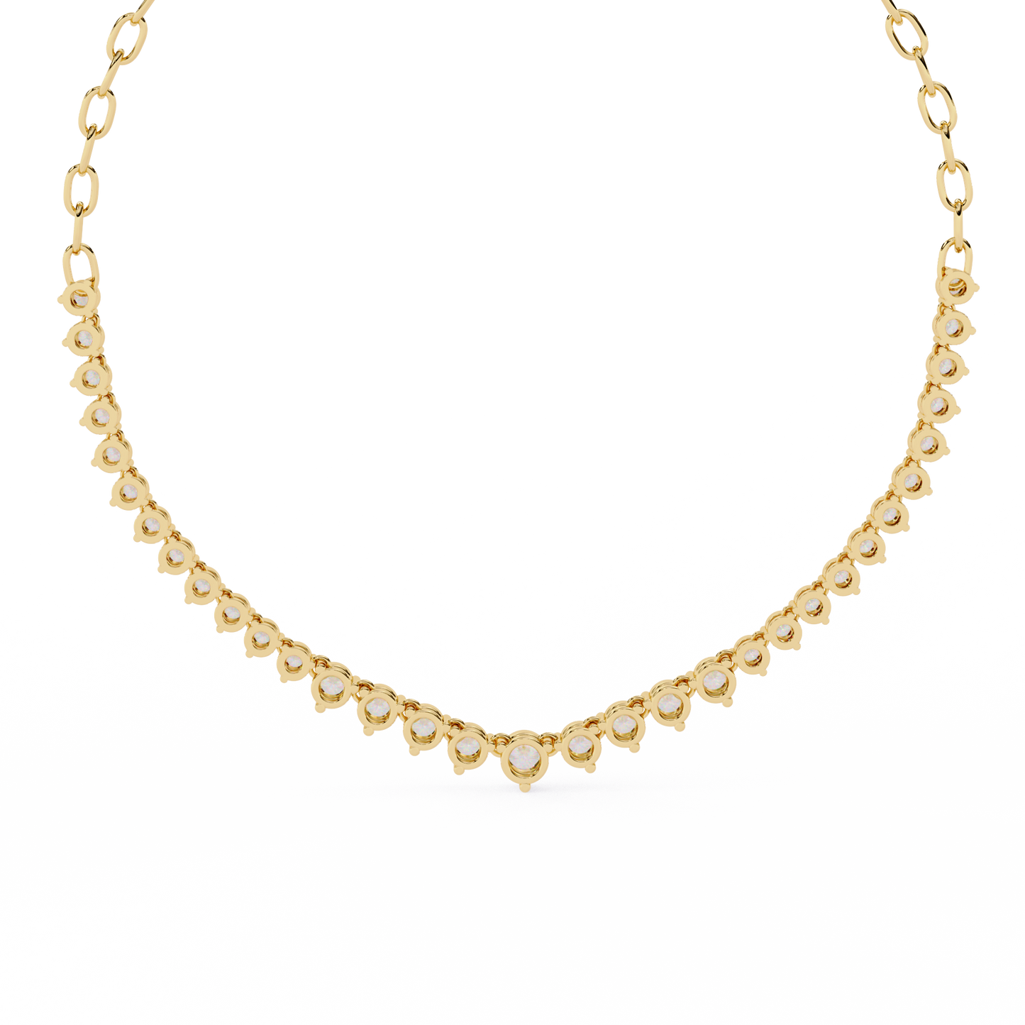 "The Waterfall Cascade" Gold Necklace - 1.29 Graduated Round Cut Diamonds