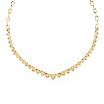 "The Waterfall Cascade" Gold Necklace - 1.29 Graduated Round Cut Diamonds