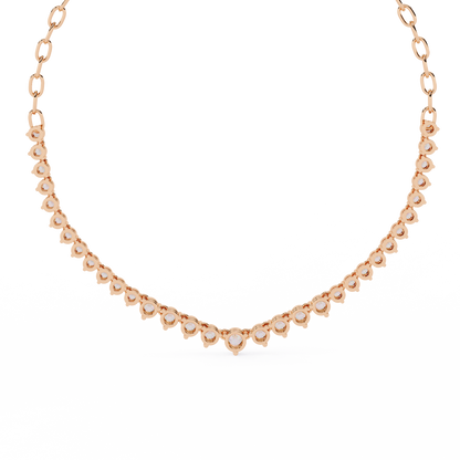 "The Waterfall Cascade" Gold Necklace - 1.29 Graduated Round Cut Diamonds