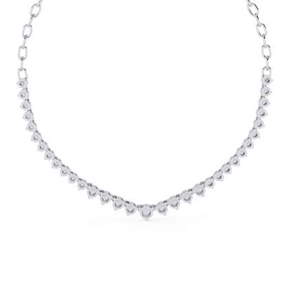 "The Waterfall Cascade" Gold Necklace - 1.29 Graduated Round Cut Diamonds