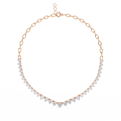 "The Waterfall Cascade" Gold Necklace - 1.29 Graduated Round Cut Diamonds