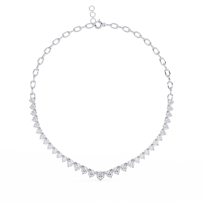 "The Waterfall Cascade" Gold Necklace - 1.29 Graduated Round Cut Diamonds
