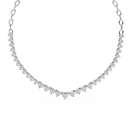 "The Waterfall Cascade" Gold Necklace - 1.29 Graduated Round Cut Diamonds