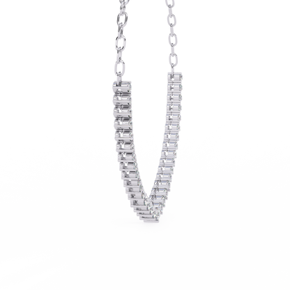 "The Waterfall Cascade" Gold Necklace - 1.29 Graduated Round Cut Diamonds