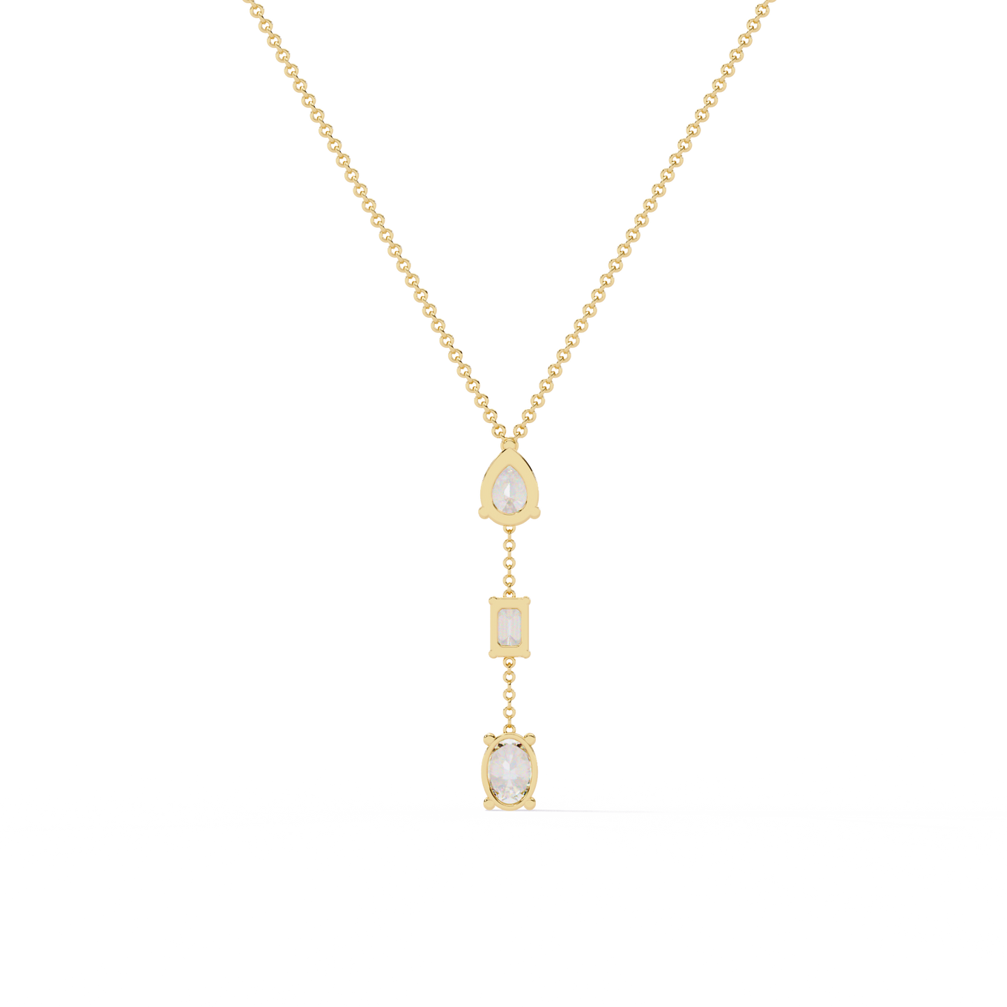 The Signature Multi-Shape Diamond Necklace In Gold - 1.54 Ct