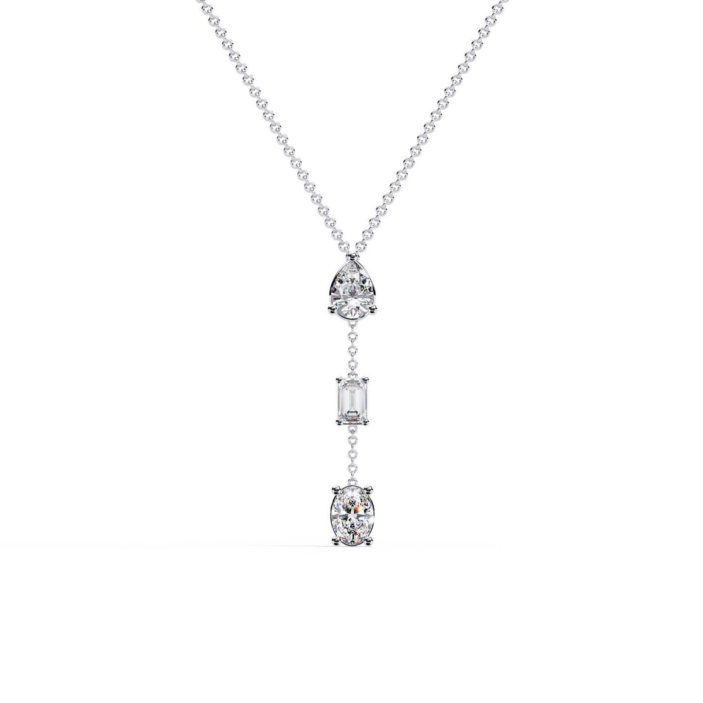 The Signature Multi-Shape Diamond Necklace In Gold - 1.54 Ct