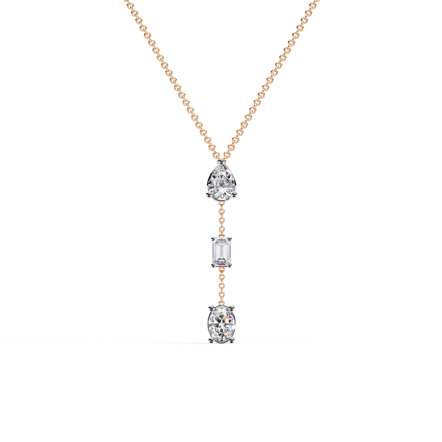 The Signature Multi-Shape Diamond Necklace In Gold - 1.54 Ct