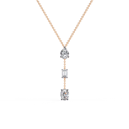 The Signature Multi-Shape Diamond Necklace In Gold - 1.54 Ct