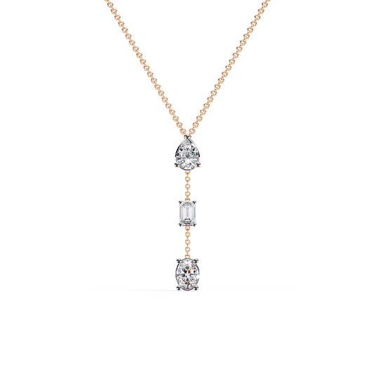 The Signature Multi-Shape Diamond Necklace In Gold - 1.54 Ct