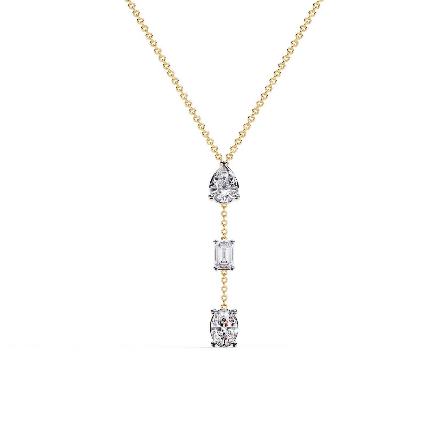 The Signature Multi-Shape Diamond Necklace In Gold - 1.54 Ct