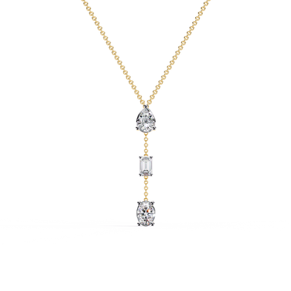 The Signature Multi-Shape Diamond Necklace In Gold - 1.54 Ct