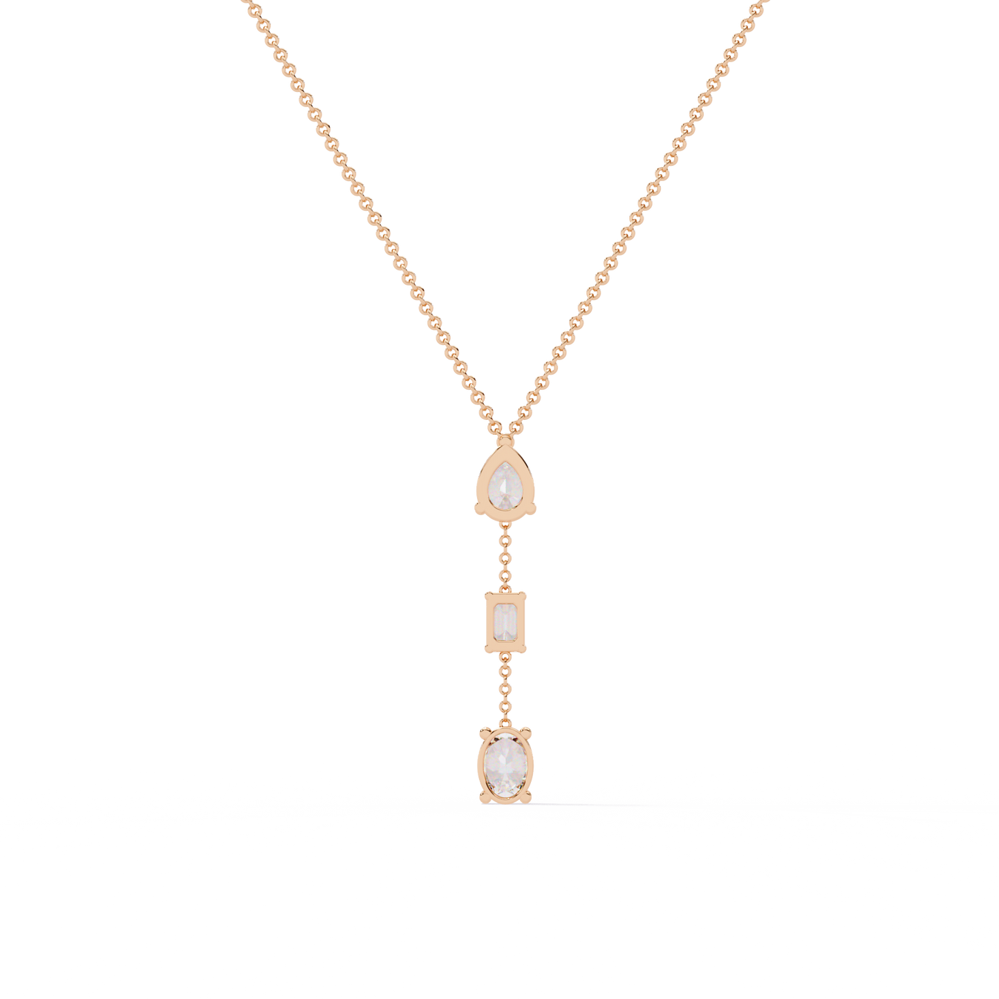 The Signature Multi-Shape Diamond Necklace In Gold - 1.54 Ct