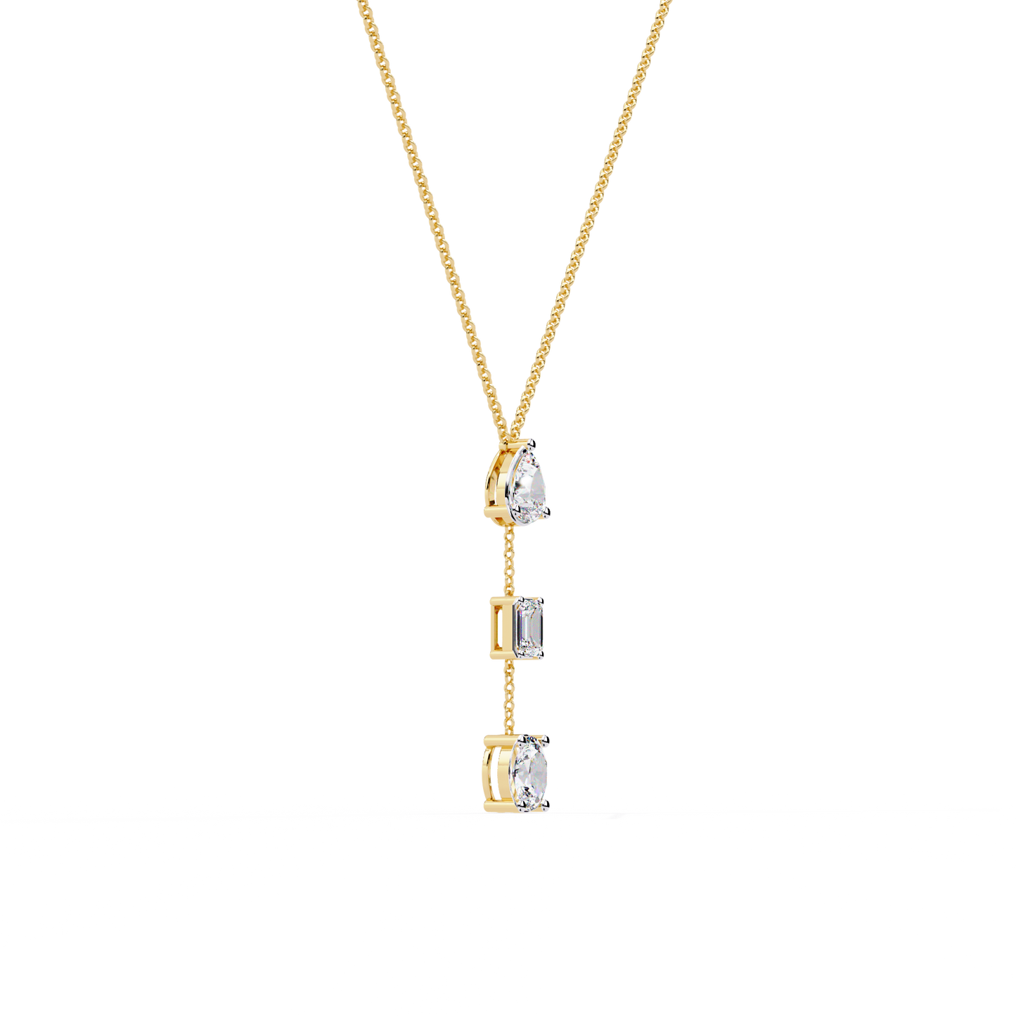 The Signature Multi-Shape Diamond Necklace In Gold - 1.54 Ct