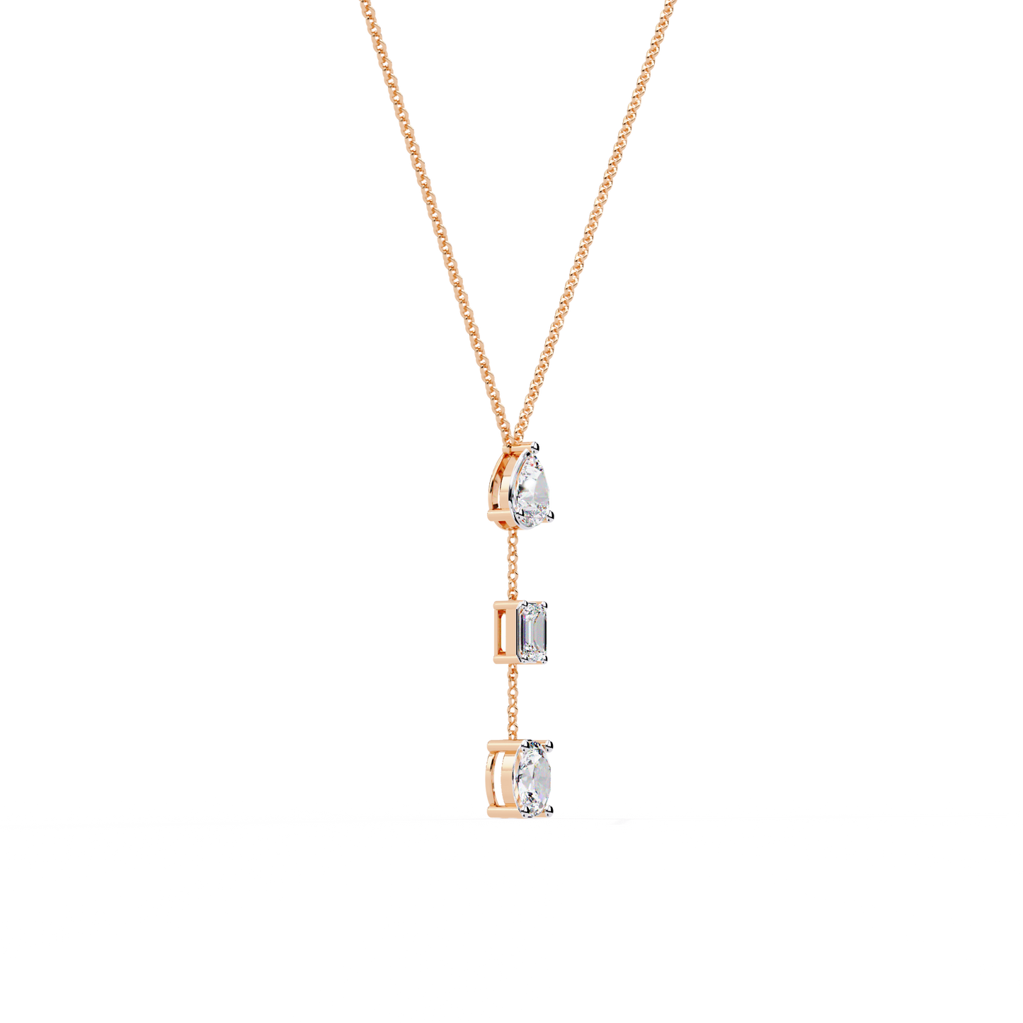 The Signature Multi-Shape Diamond Necklace In Gold - 1.54 Ct