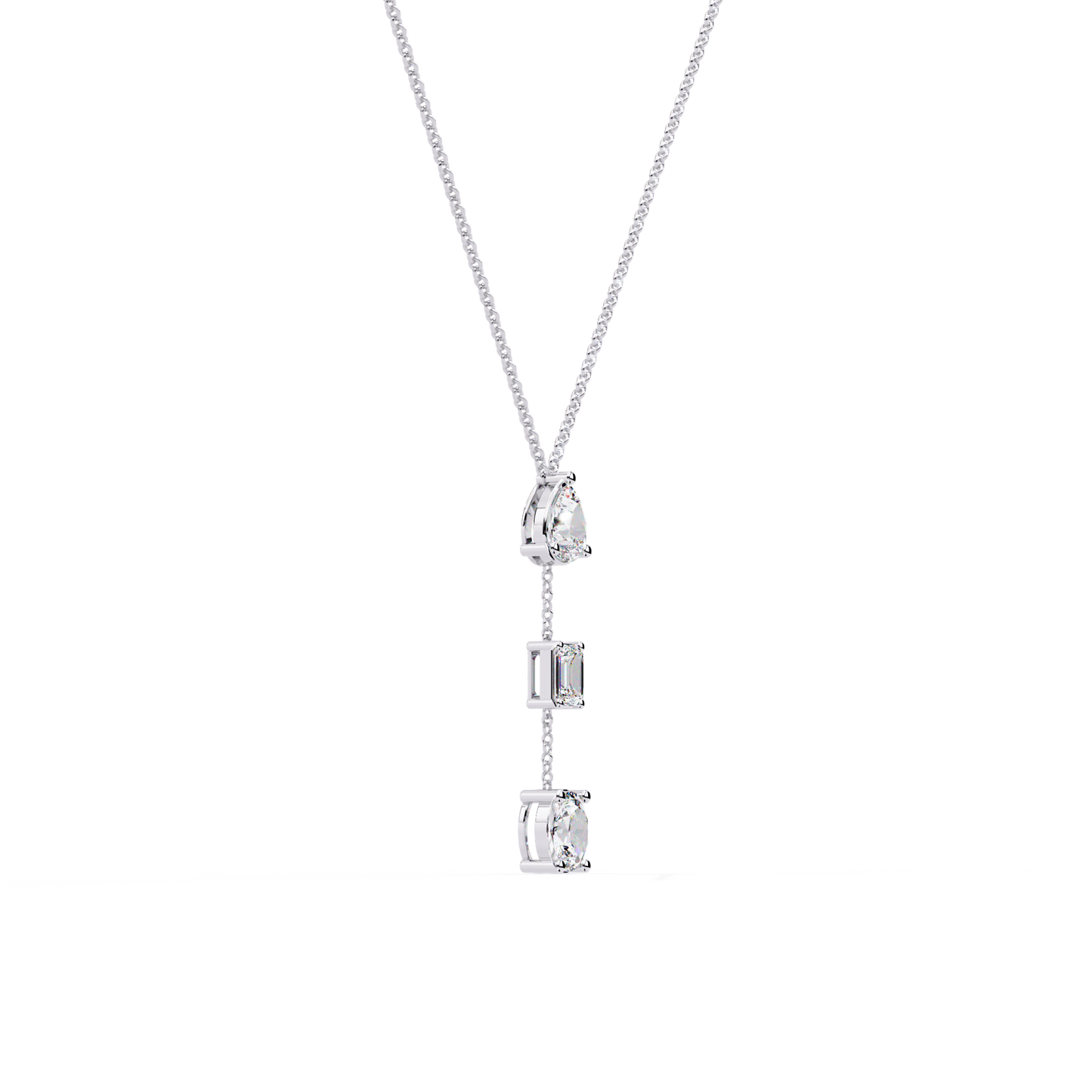 The Signature Multi-Shape Diamond Necklace In Gold - 1.54 Ct