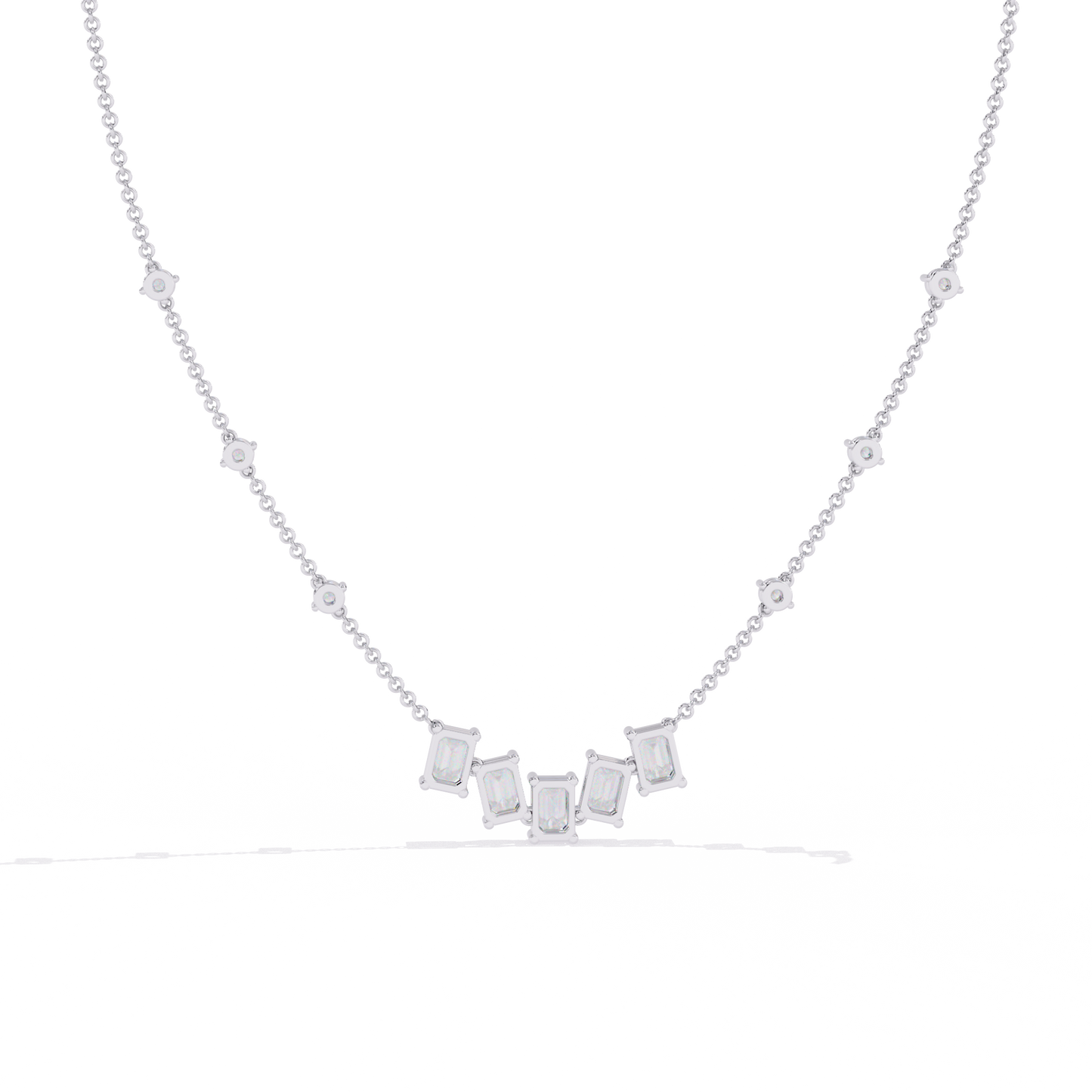 The Signature Multi-Shape Diamond Necklace In Gold - 3.28 Ct