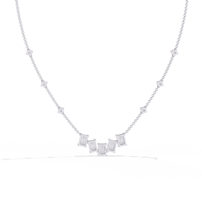 The Signature Multi-Shape Diamond Necklace In Gold - 3.28 Ct