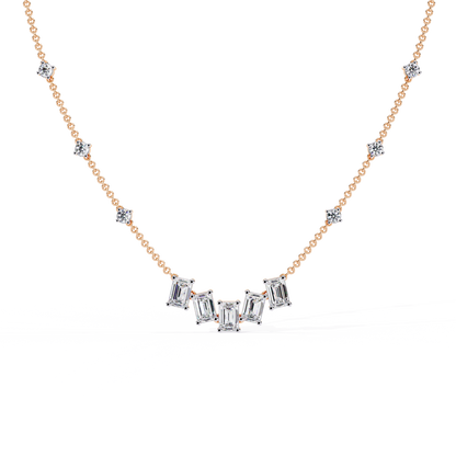 The Signature Multi-Shape Diamond Necklace In Gold - 3.28 Ct
