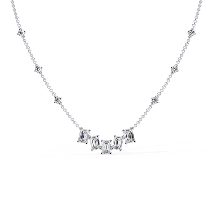 The Signature Multi-Shape Diamond Necklace In Gold - 3.28 Ct