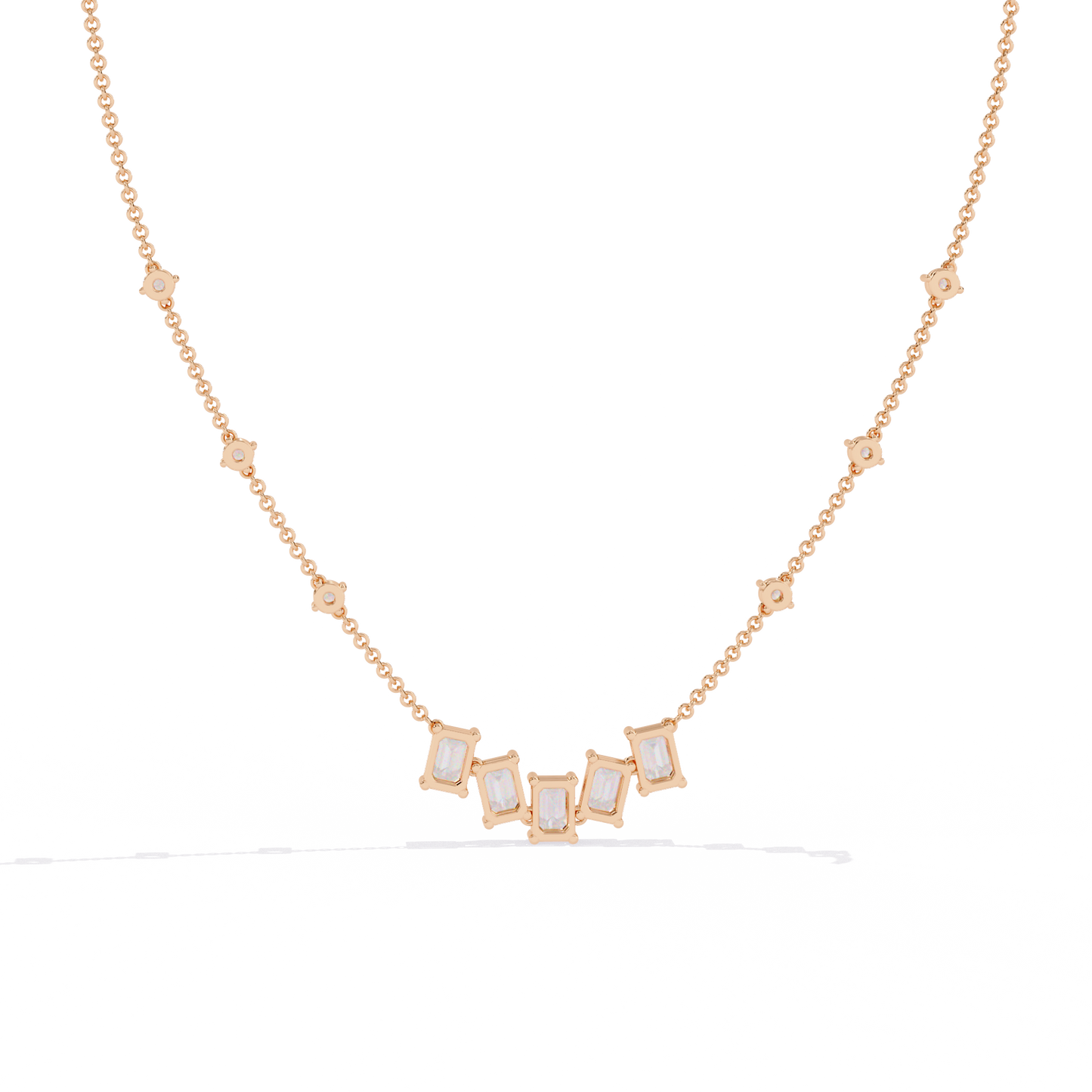 The Signature Multi-Shape Diamond Necklace In Gold - 3.28 Ct
