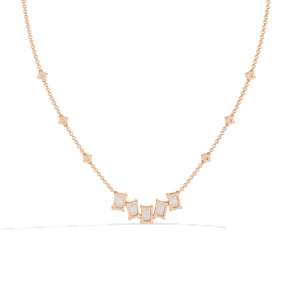 The Signature Multi-Shape Diamond Necklace In Gold - 3.28 Ct
