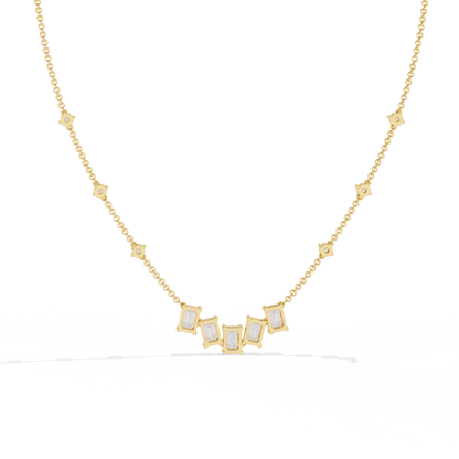The Signature Multi-Shape Diamond Necklace In Gold - 3.28 Ct