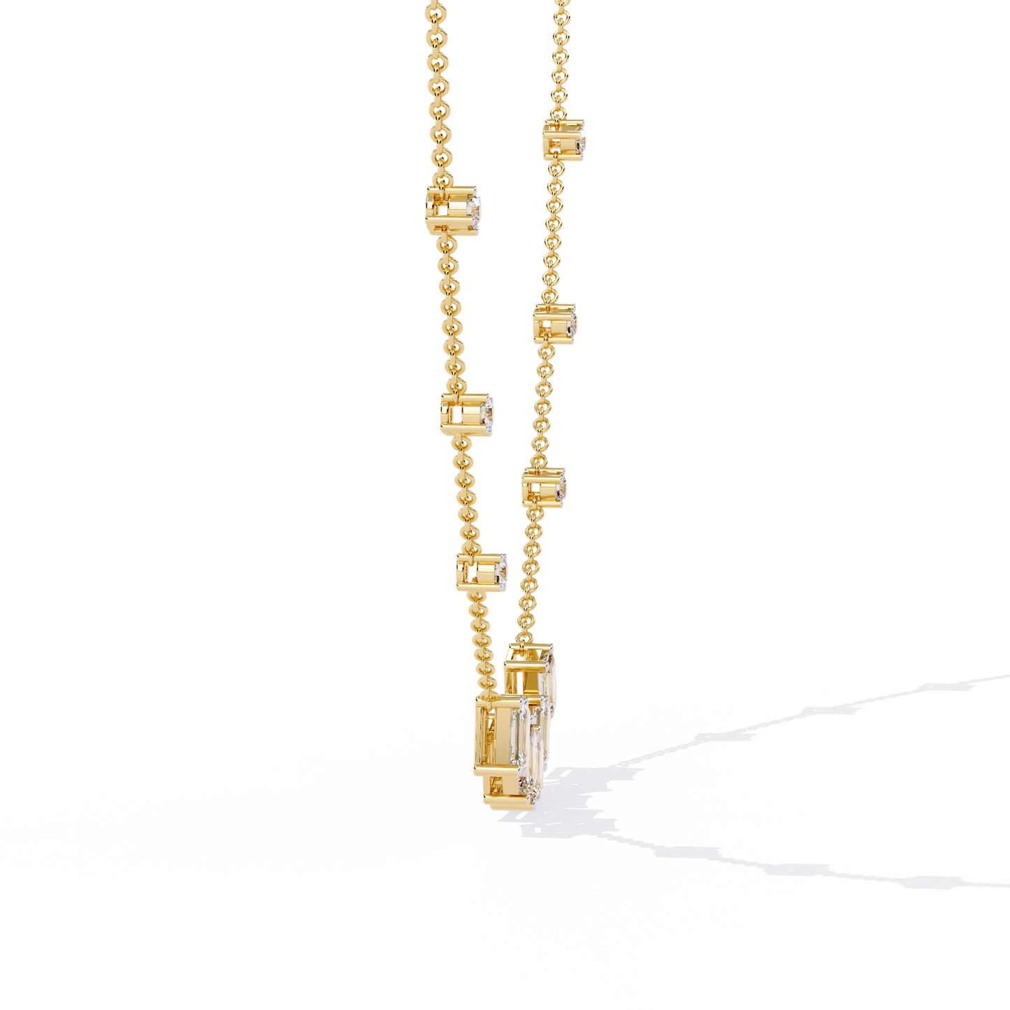 The Signature Multi-Shape Diamond Necklace In Gold - 3.28 Ct