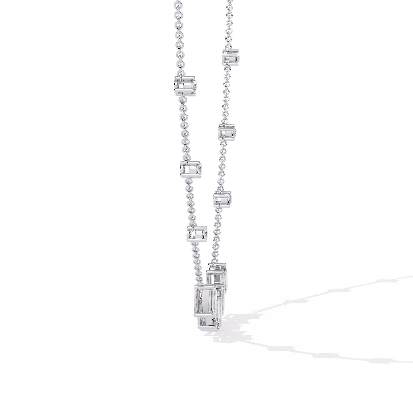 The Signature Multi-Shape Diamond Necklace In Gold - 3.28 Ct