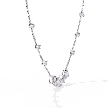 The Signature Multi-Shape Diamond Necklace In Gold - 3.28 Ct