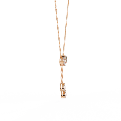 Asymmetrical Diamond Cluster Y Necklace In Gold - 1.60 Ct