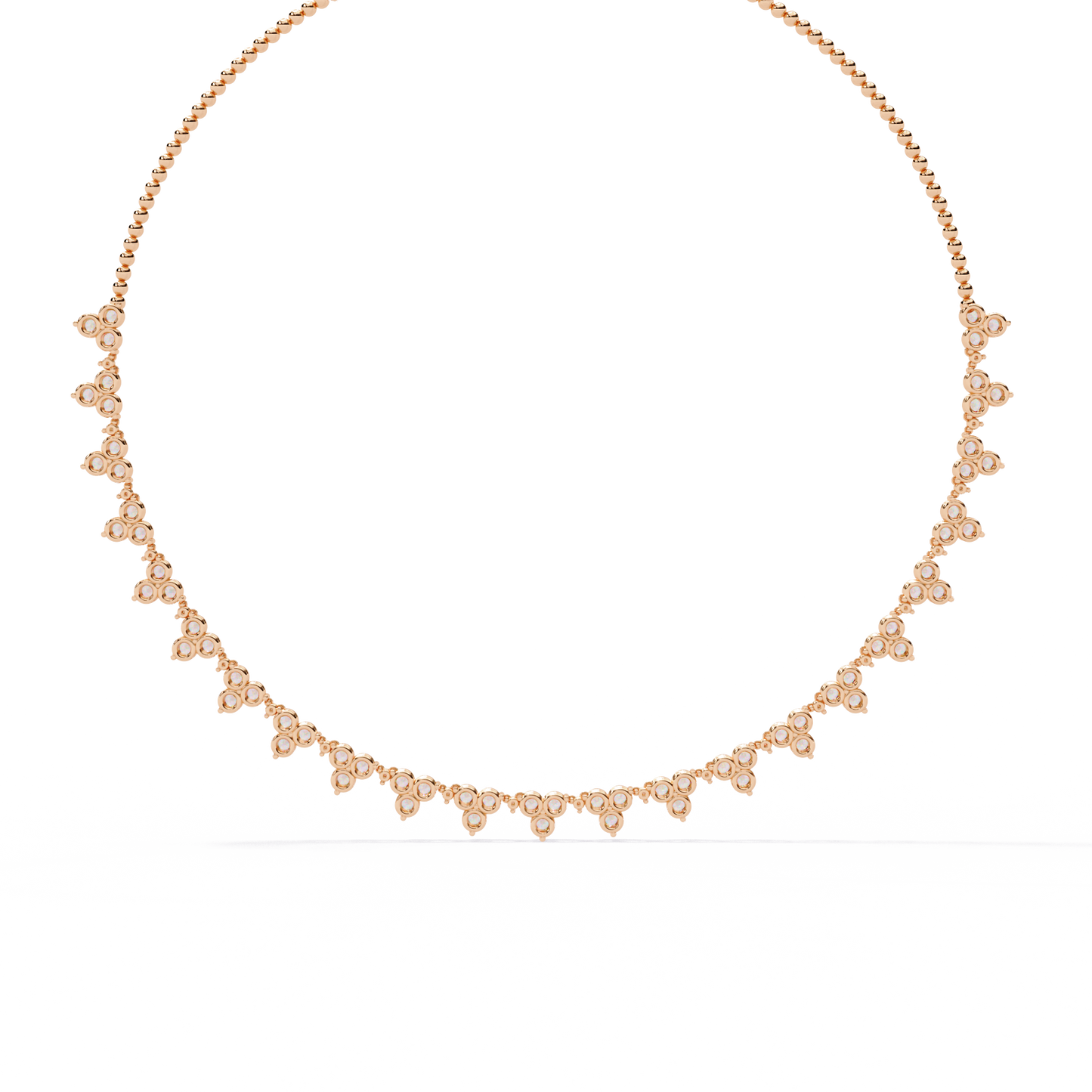 The Floral Lace Diamond Necklace In Gold - 2.14 Ct Round Brilliant Cut