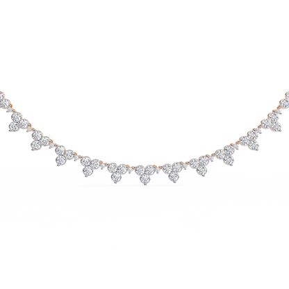 The Floral Lace Diamond Necklace In Gold - 2.14 Ct Round Brilliant Cut