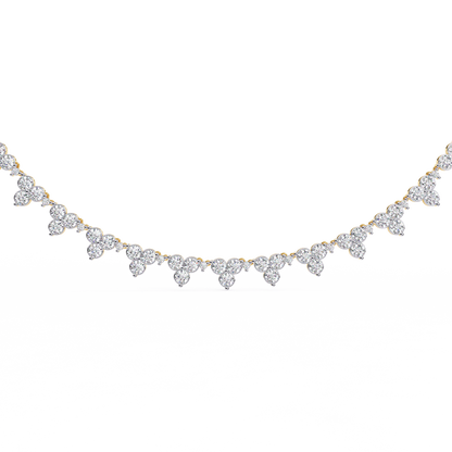 The Floral Lace Diamond Necklace In Gold - 2.14 Ct Round Brilliant Cut